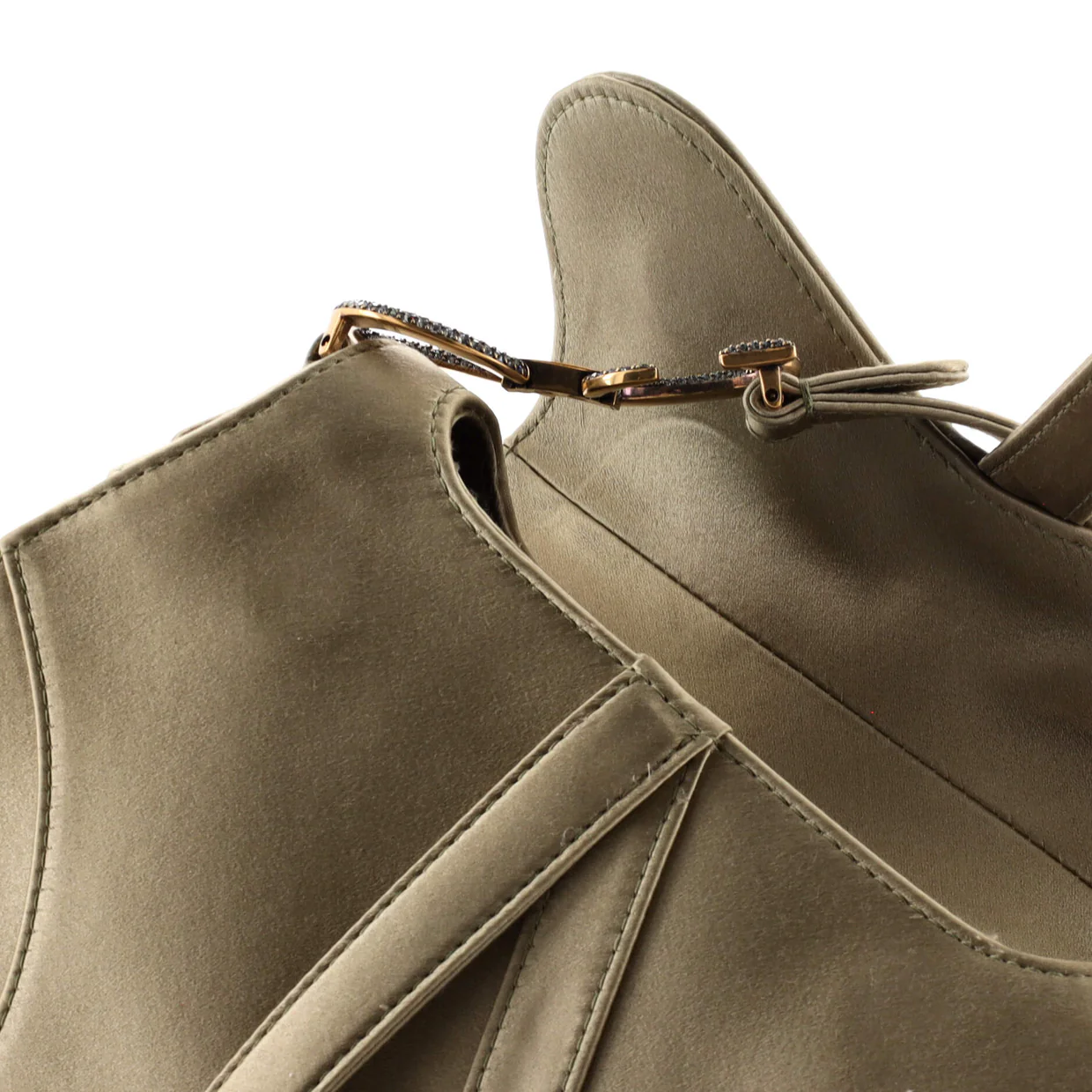 Saddle Handbag Satin with Crystals Mini - Deep Luxury