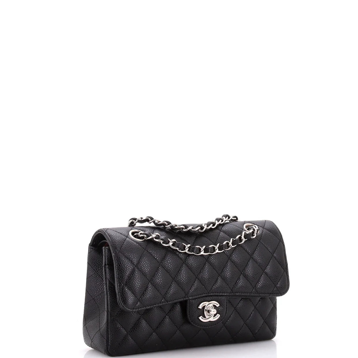 Classic Double Flap Bag Quilted Caviar Small - Deep Luxury