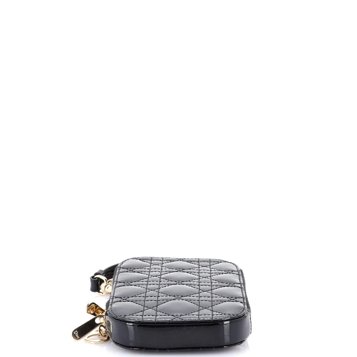 Lady Dior Phone Holder on Chain Cannage Quilt Patent - Deep Luxury