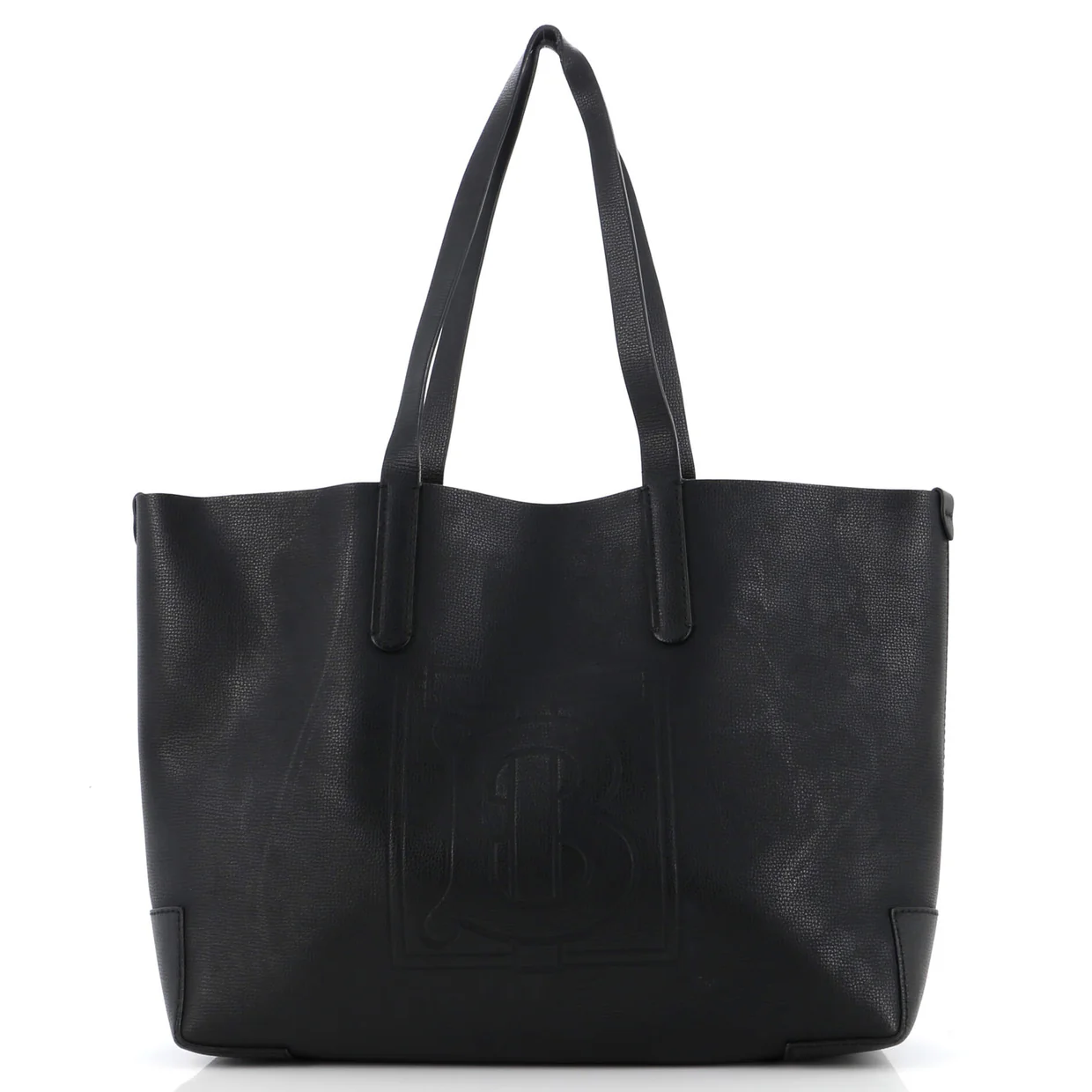 TB Logo Tote Leather Medium - Deep Luxury