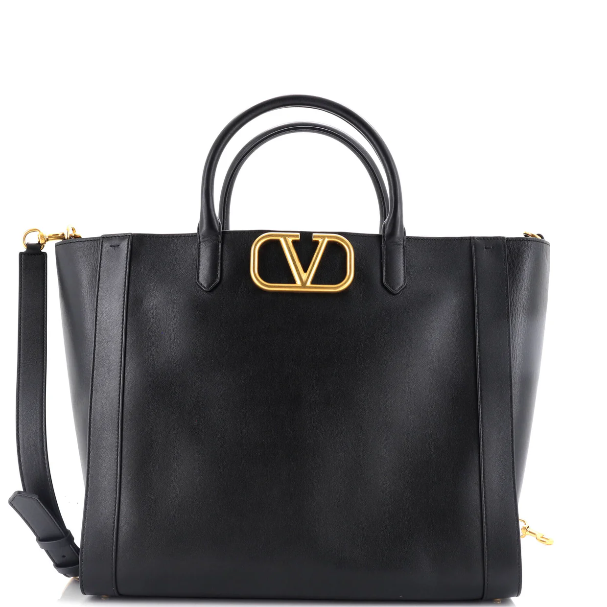 VLogo Convertible Shopper Tote Leather Large - Deep Luxury