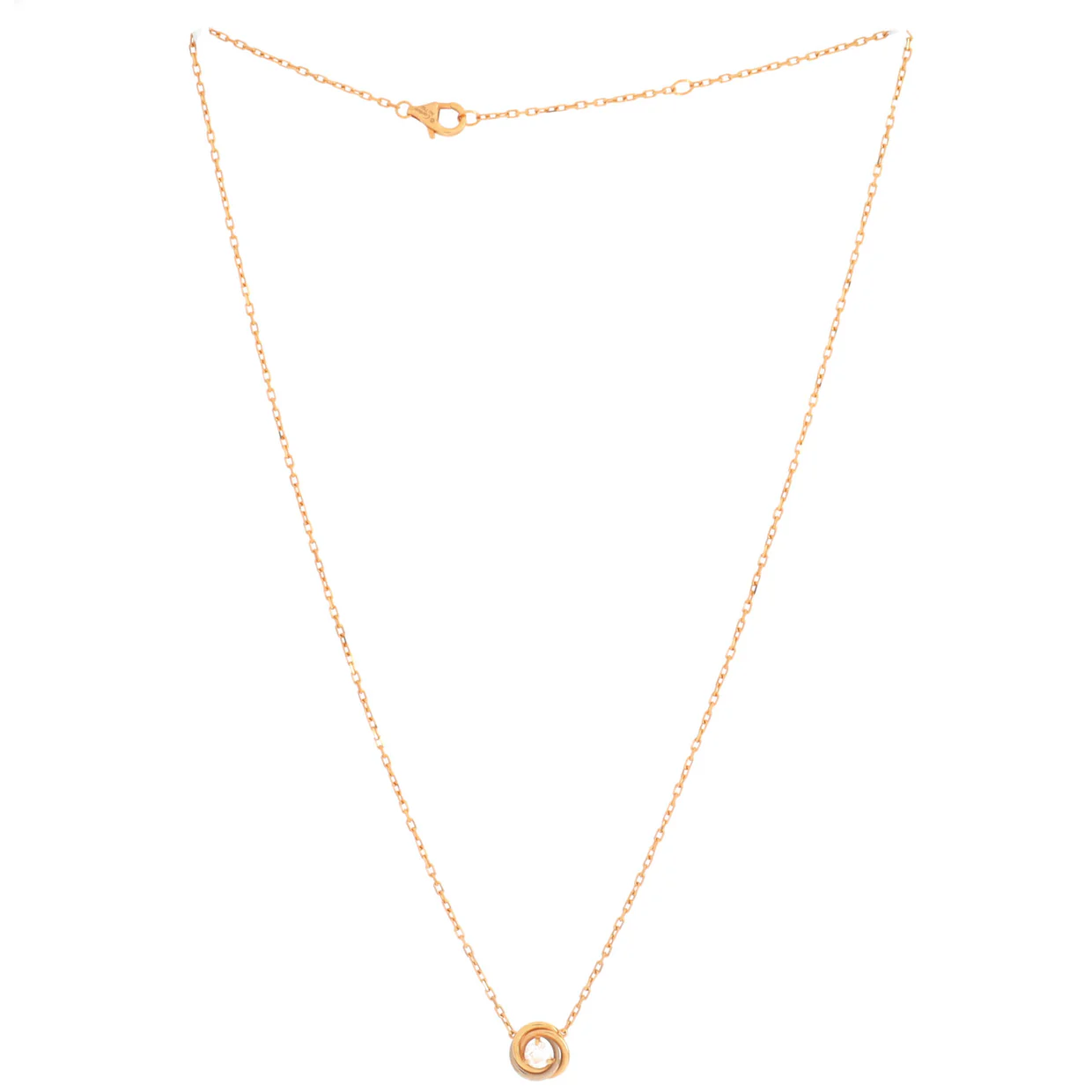 Trinity Diamond Pendant Necklace 18K Tricolor Gold and Diamond - Deep Luxury