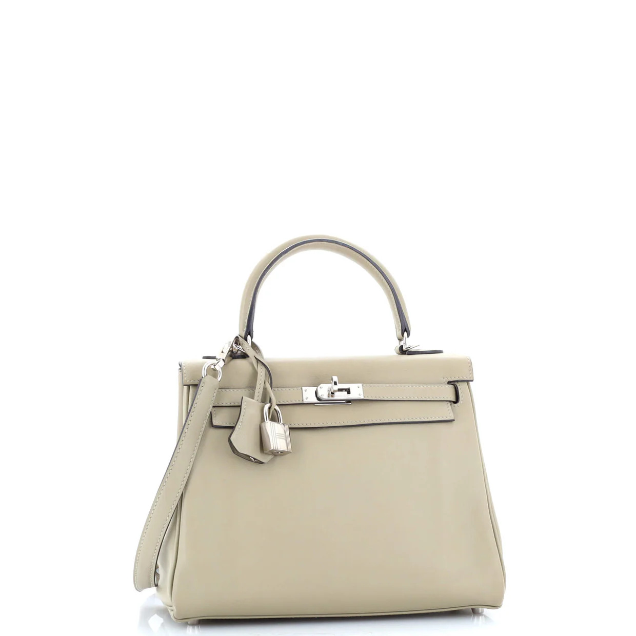 Kelly Handbag Sauge Swift with Palladium Hardware 25 - Deep Luxury