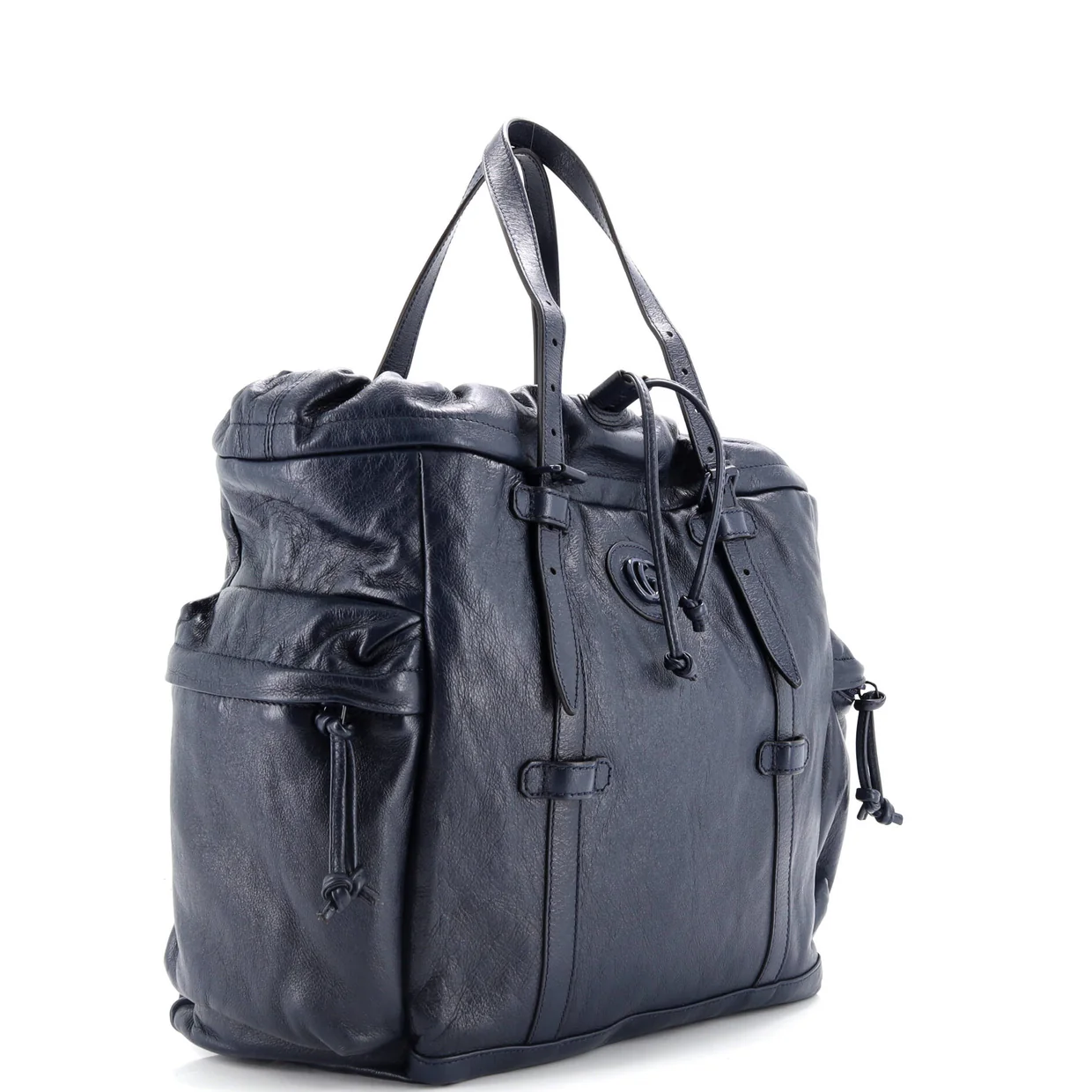 Double G Drawstring Tote Leather - Deep Luxury