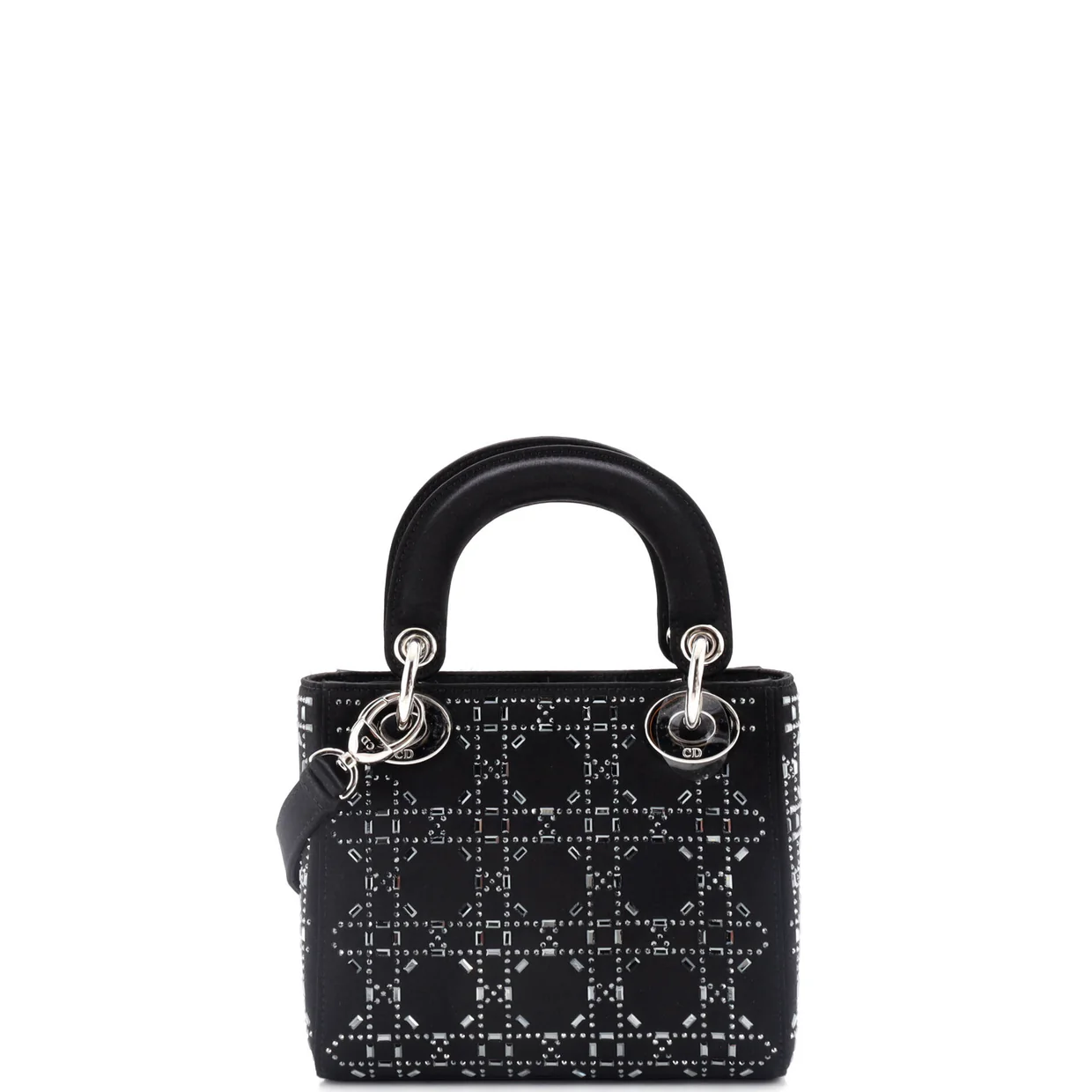 Lady Dior Bag Crystal Embellished Cannage Quilt Satin Mini - Deep Luxury