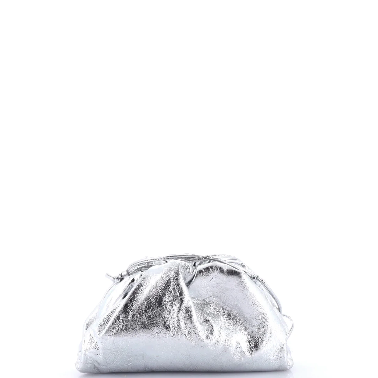 The Pouch Crinkled Metallic Leather Mini - Deep Luxury