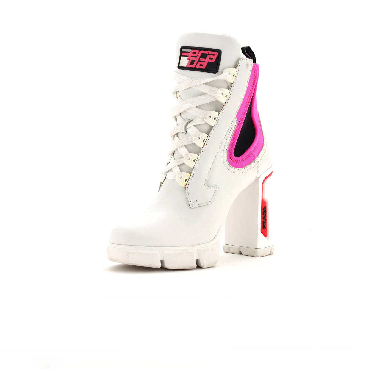 Women's Heeled Lug Sole Combat Boots Leather and Neoprene - Deep Luxury