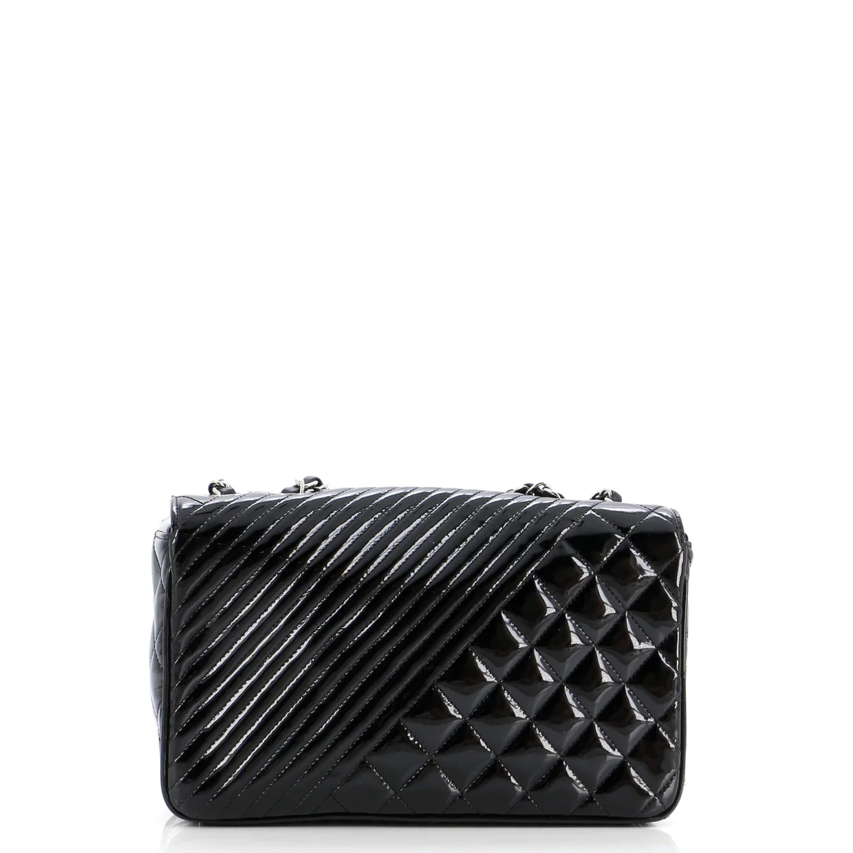 Coco Boy Flap Bag Quilted Patent Medium - Deep Luxury