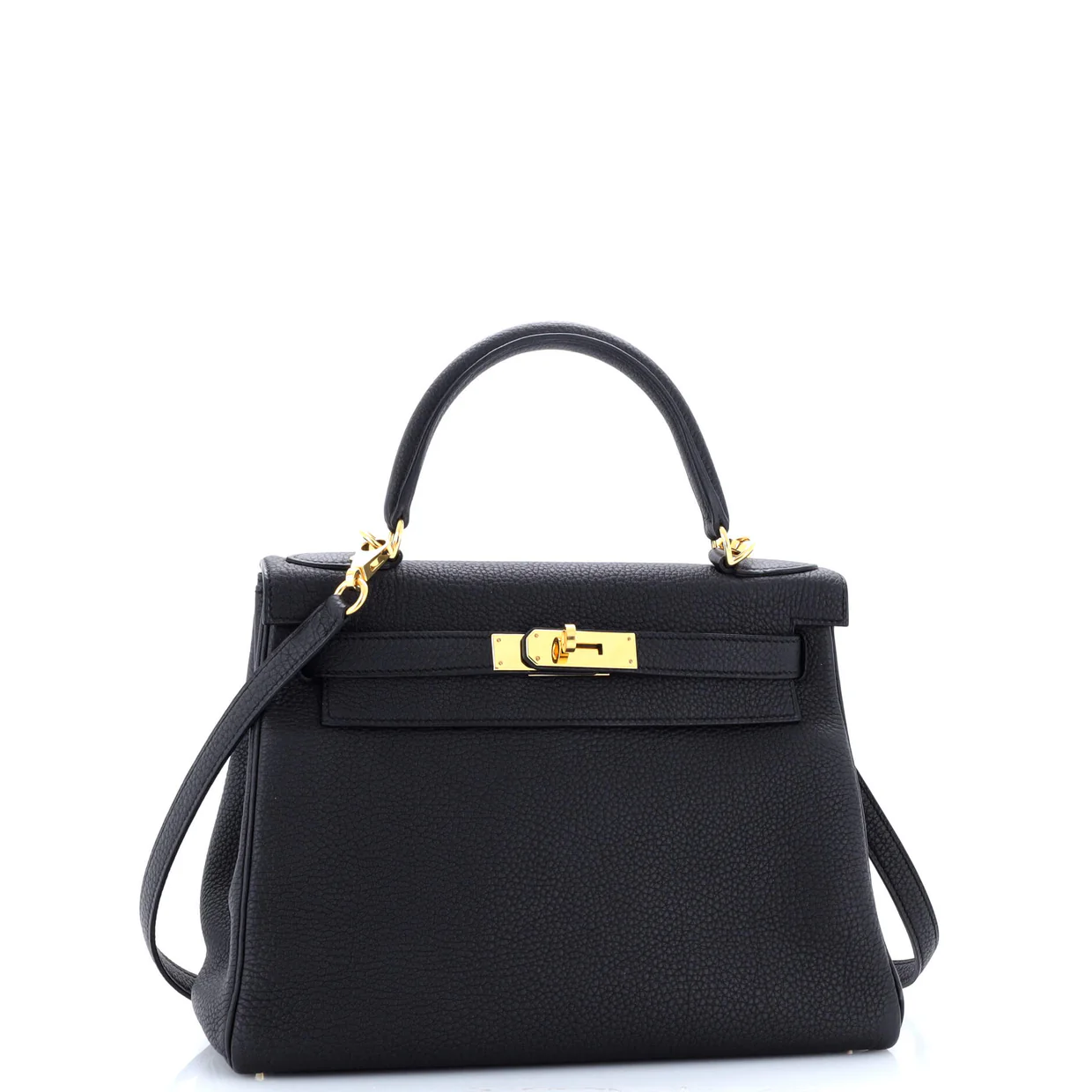 Kelly Handbag Noir Togo with Gold Hardware 28 - Deep Luxury