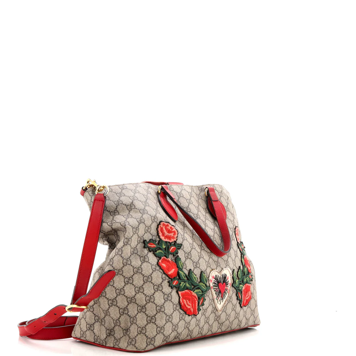 Convertible Soft Tote Embroidered GG Coated Canvas Medium - Deep Luxury