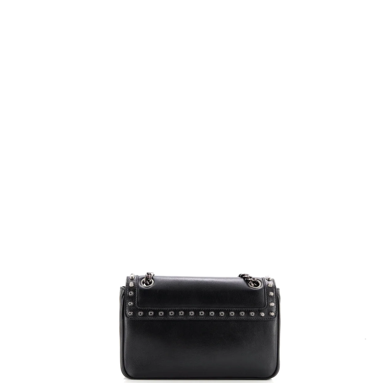 Chain Flap Bag Studded Glazed Calfskin Medium - Deep Luxury