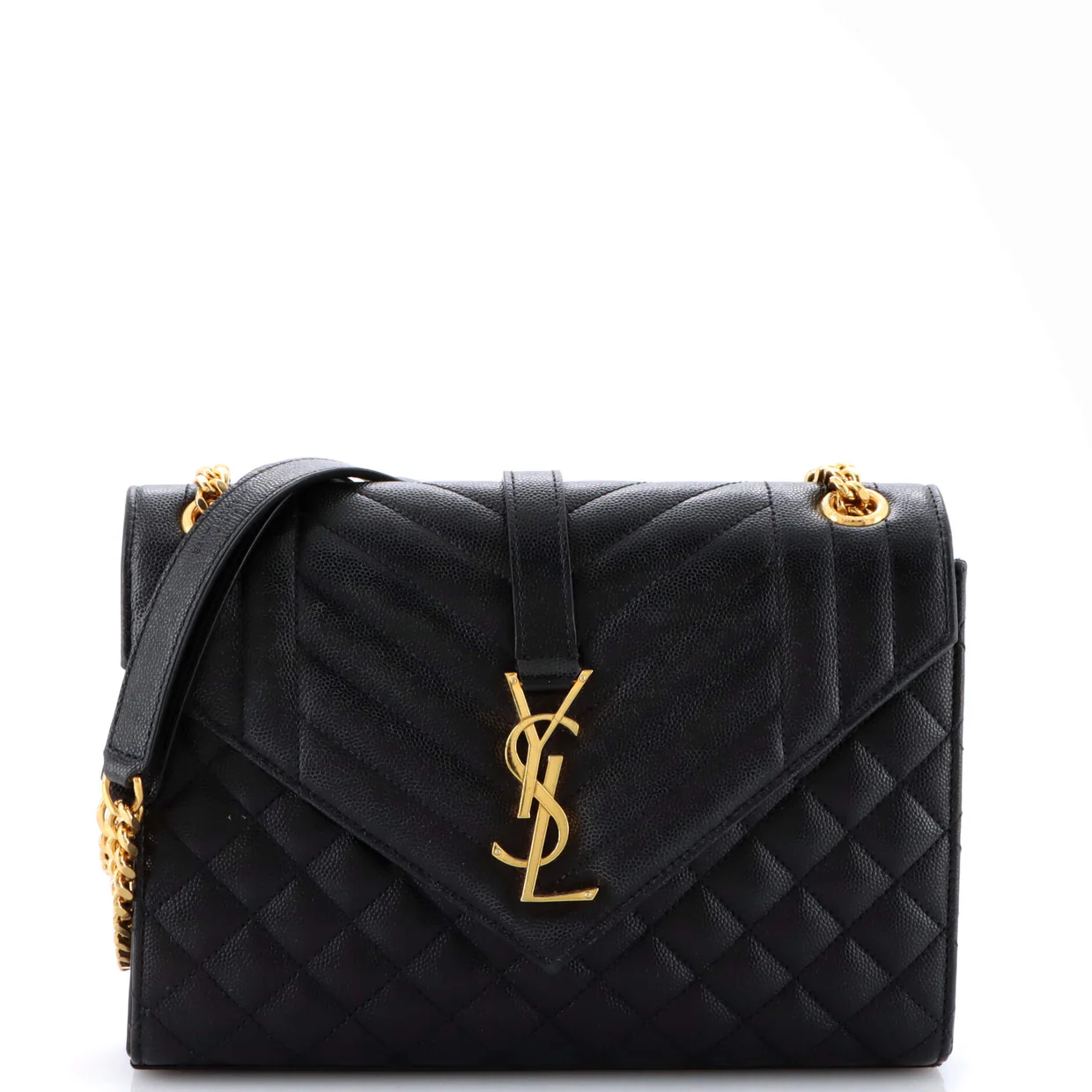 Classic Monogram Envelope Satchel Mixed Matelasse Leather Medium - Deep Luxury