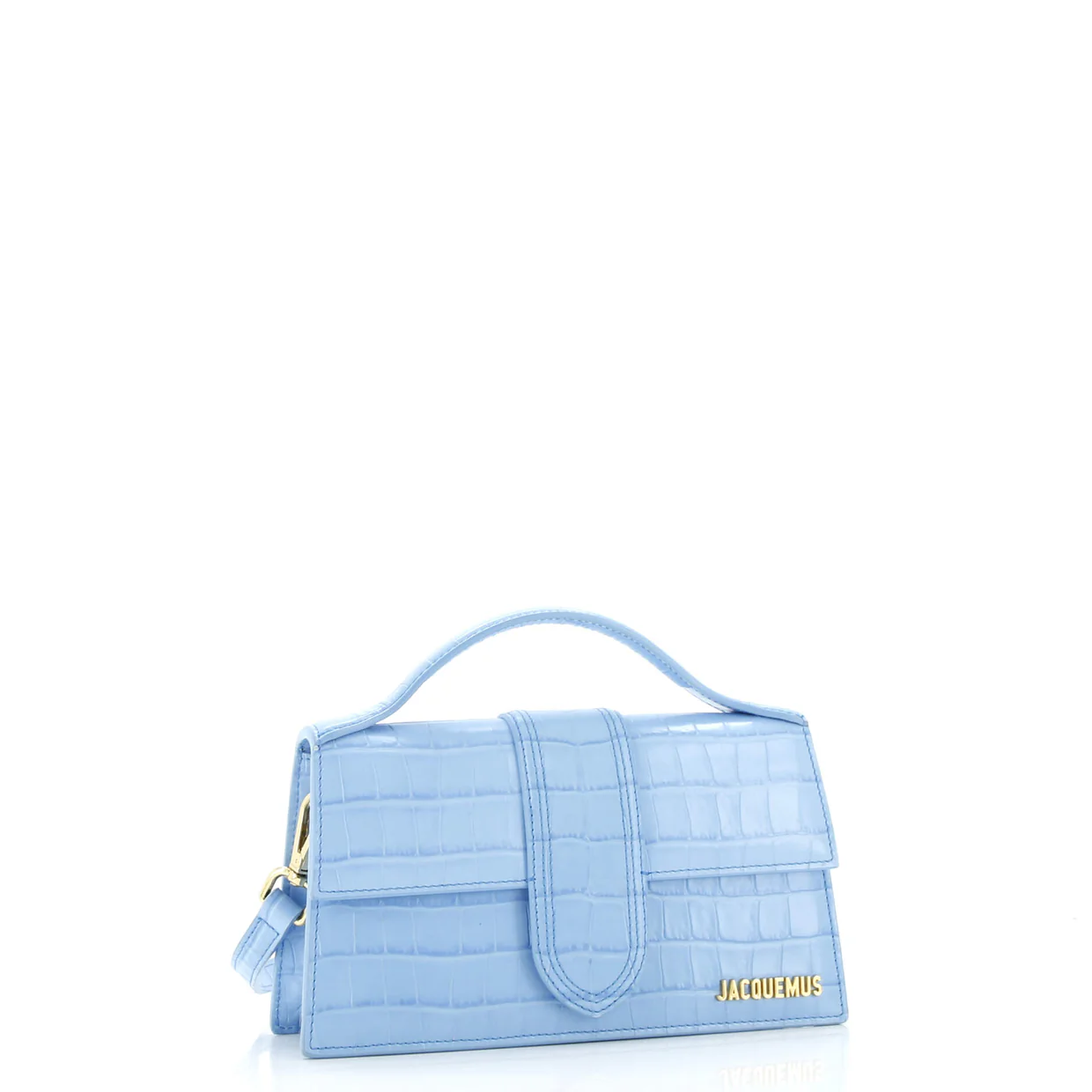 Le Grand Bambino Flap Bag Crocodile Embossed Leather - Deep Luxury