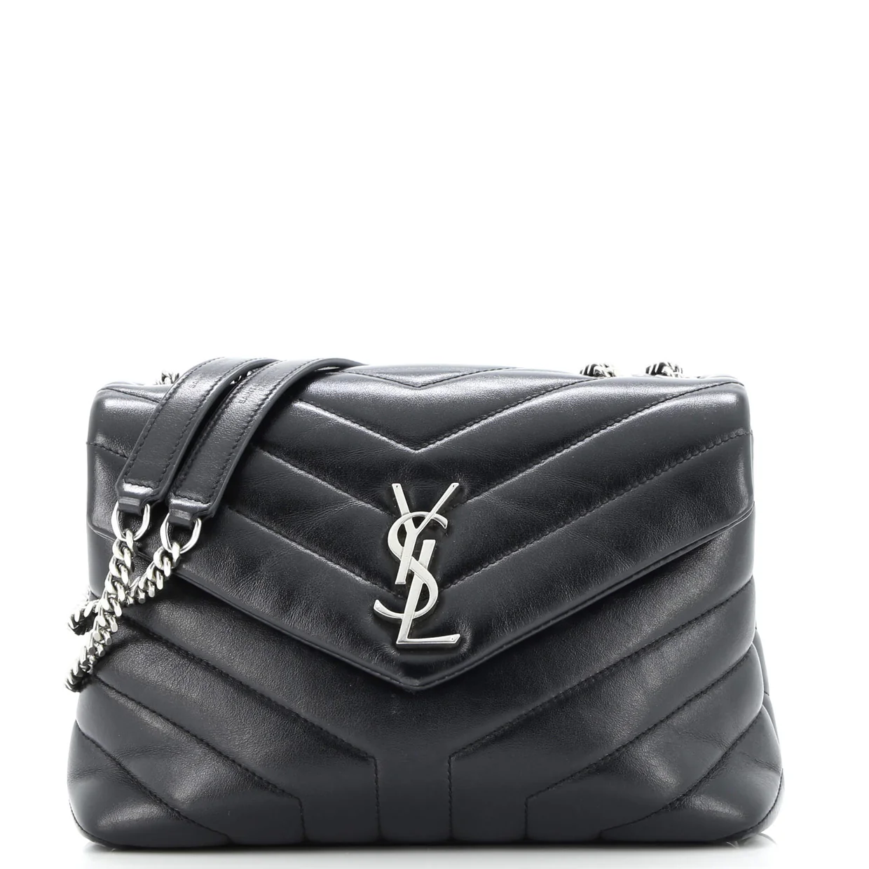 Loulou Shoulder Bag Matelasse Chevron Leather Small - Deep Luxury