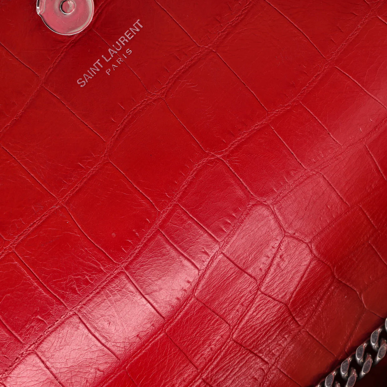 Classic Monogram Tassel Crossbody Bag Crocodile Embossed Leather Medium - Deep Luxury