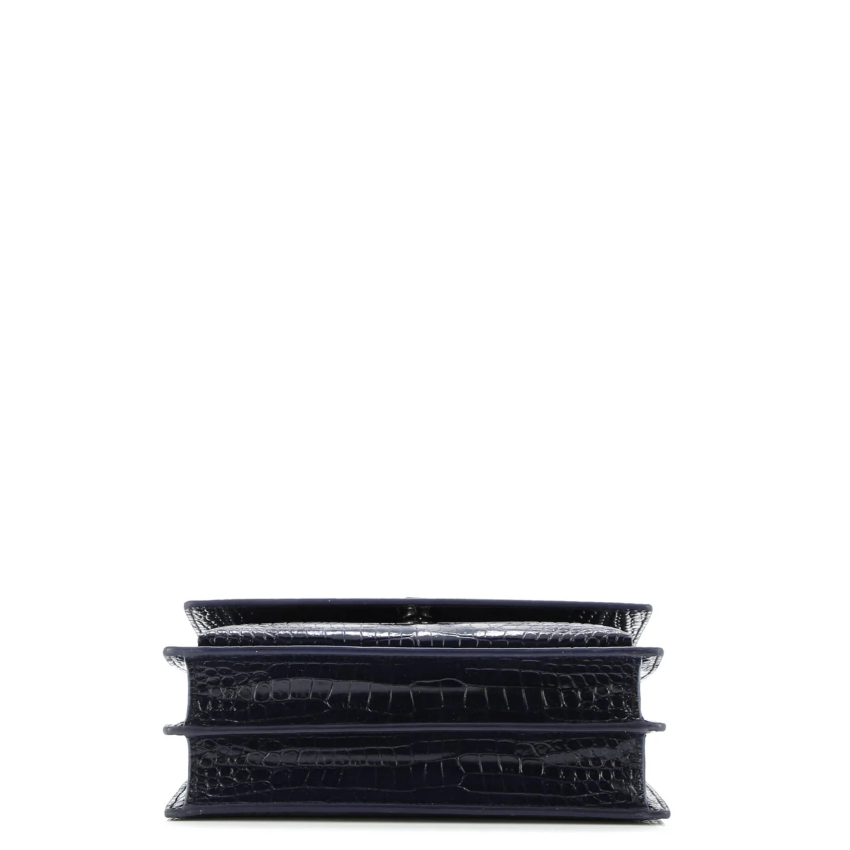 Sunset Crossbody Bag Crocodile Embossed Leather Medium - Deep Luxury