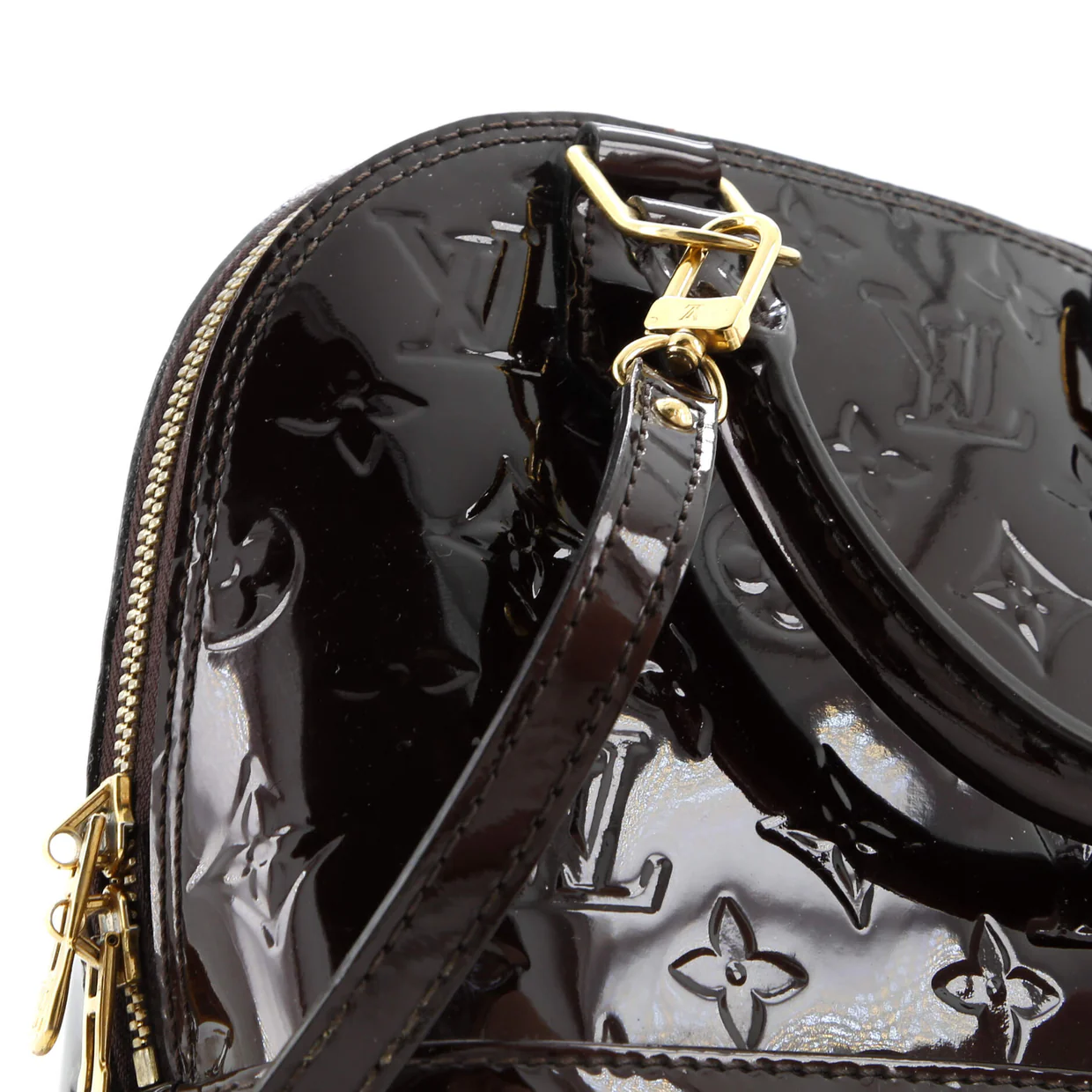 Alma Handbag Monogram Vernis BB - Deep Luxury
