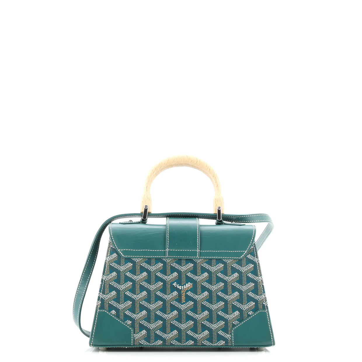 Structured Saigon Top Handle Bag Coated Canvas with Leather Mini - Deep Luxury