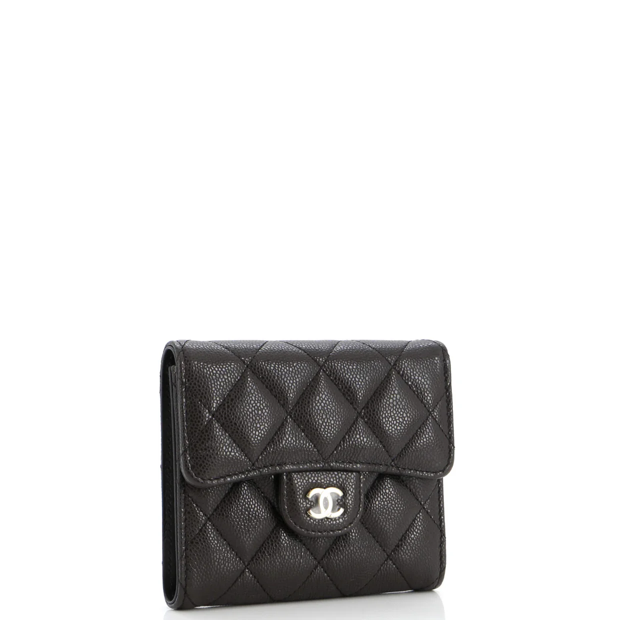 CC Compact Classic Flap Wallet Quilted Caviar - Deep Luxury