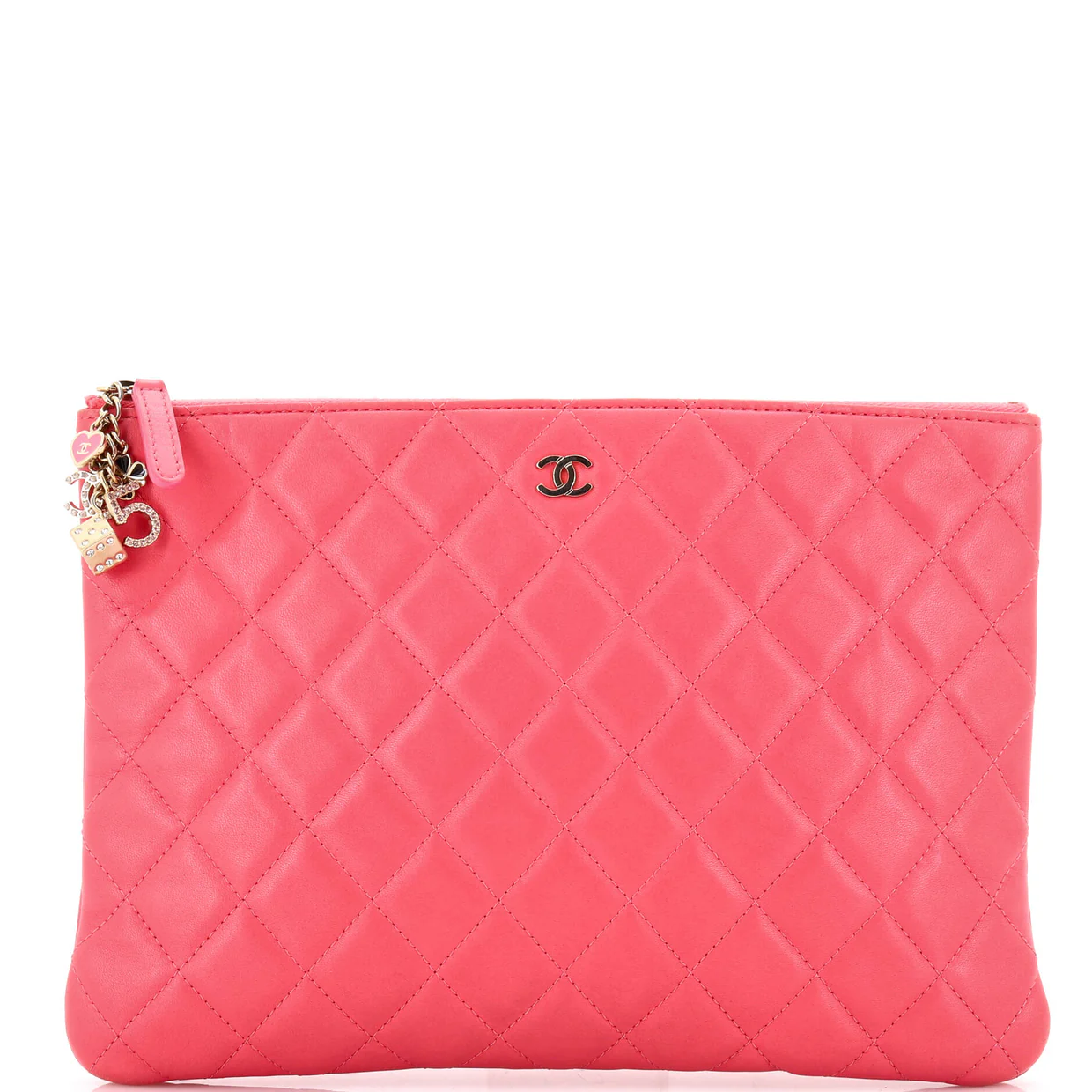 CC Casino O Case Clutch Quilted Lambskin Medium - Deep Luxury