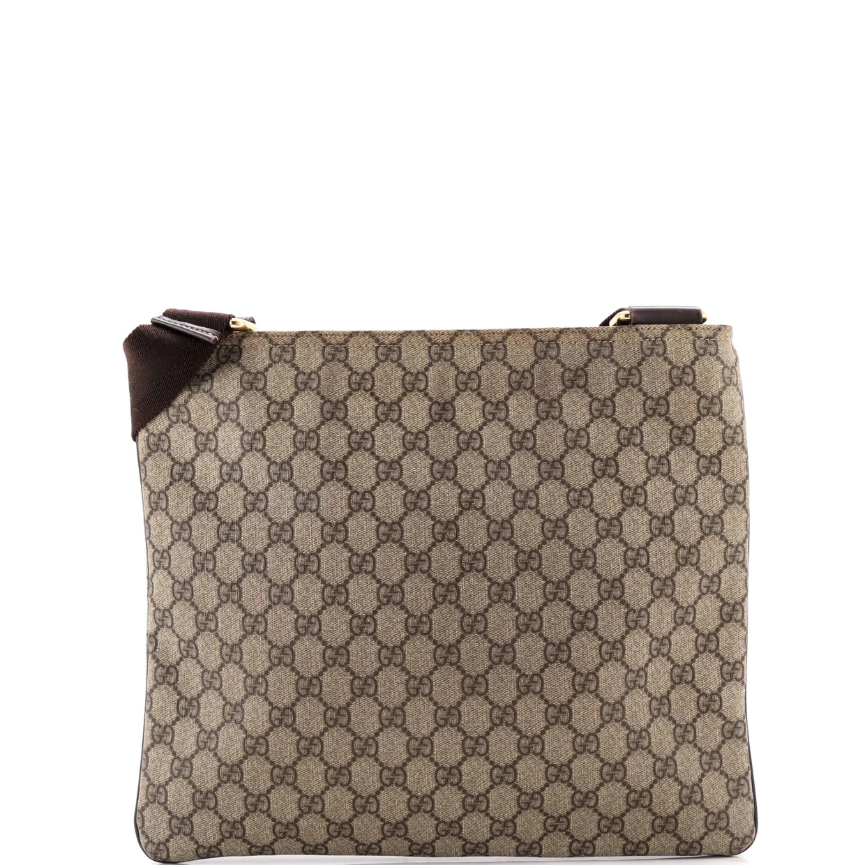 Zip Top Messenger Bag GG Coated Canvas Large - Deep Luxury