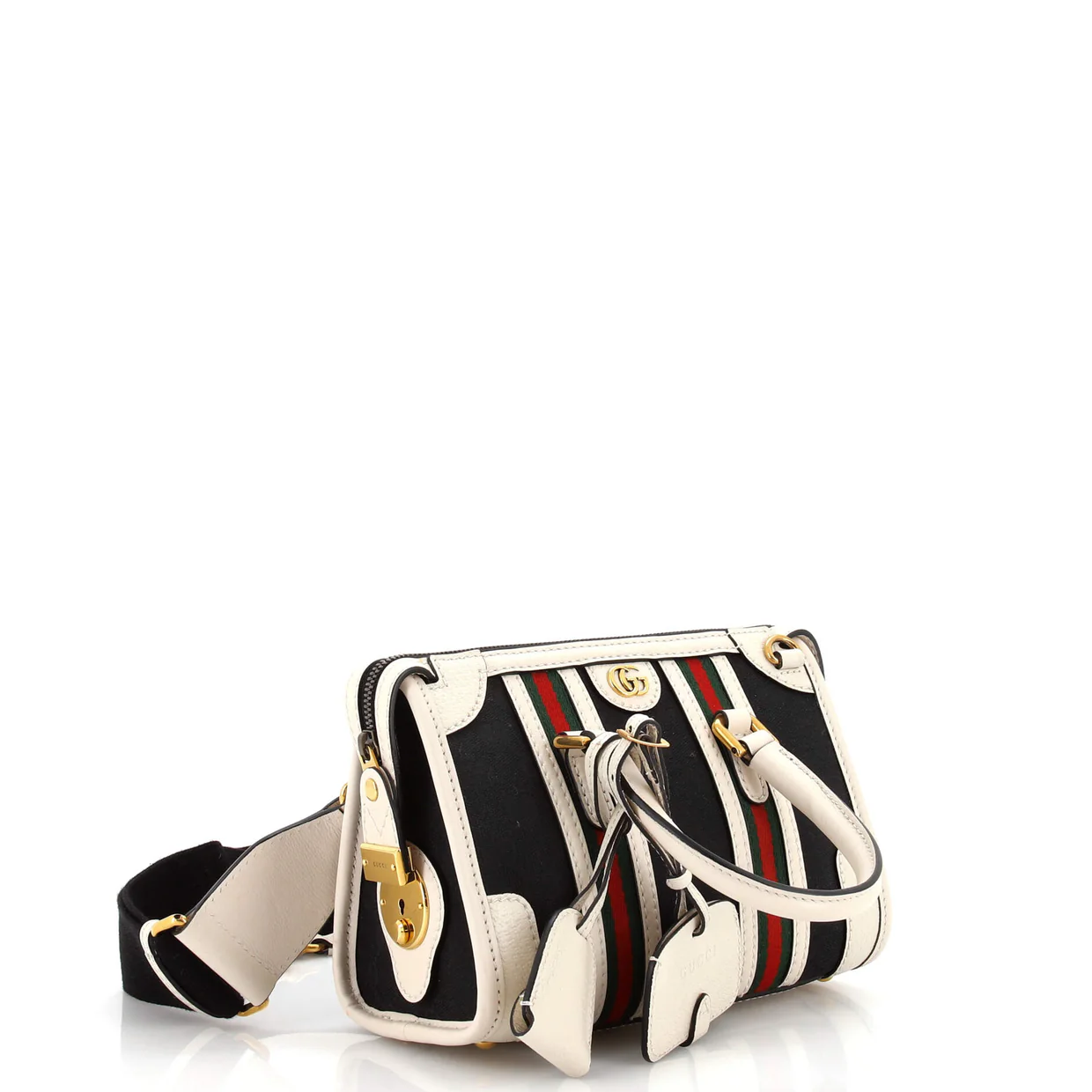 Bauletto Top Handle Bag GG Canvas and Leather Small - Deep Luxury