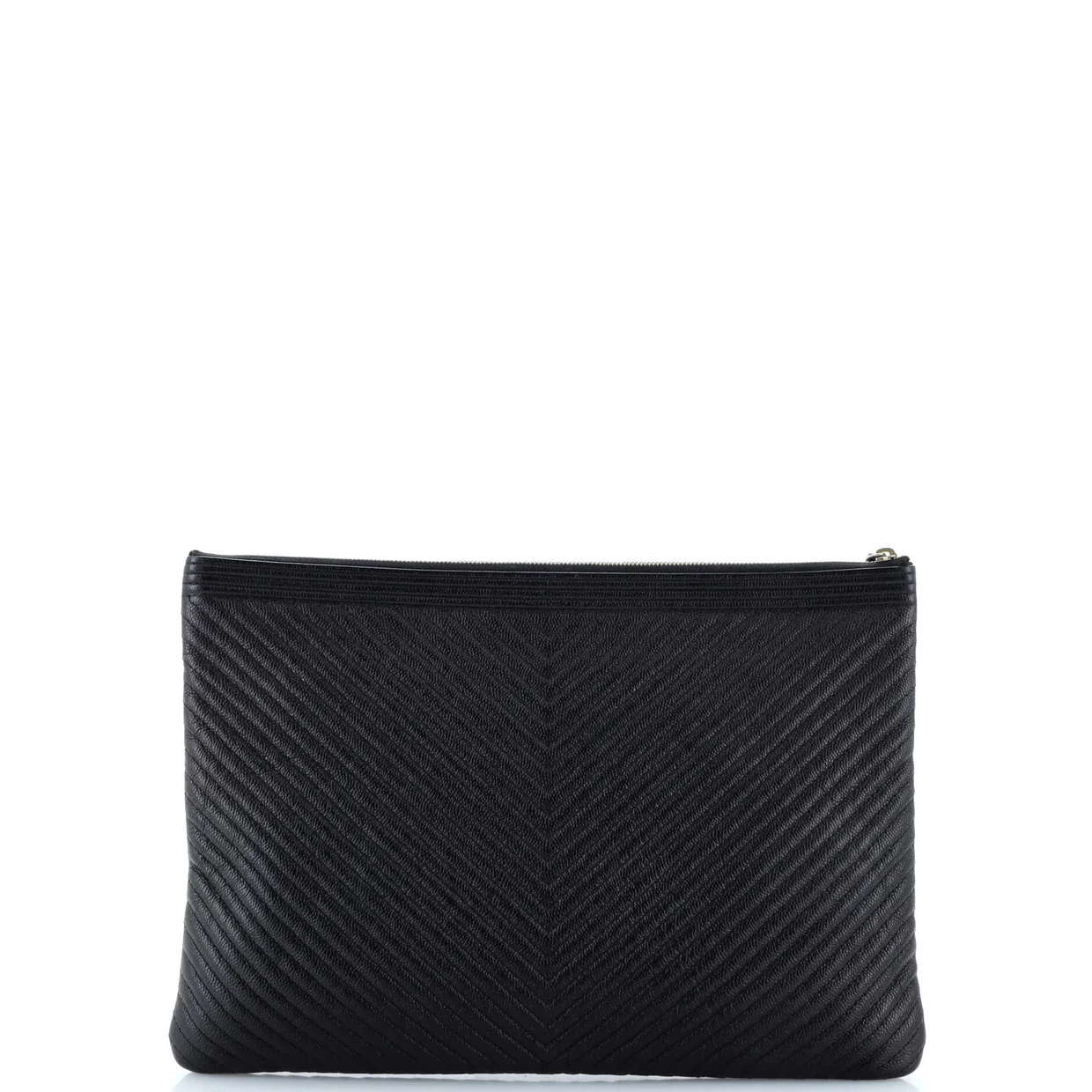 Boy O Case Clutch Chevron Caviar Large - Deep Luxury