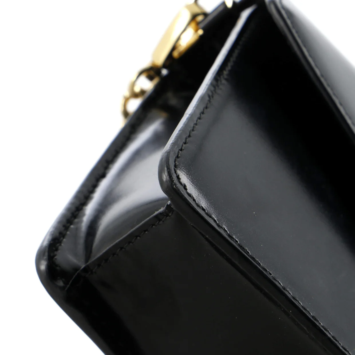 Triangle Logo Plaque Envelope Chain Shoulder Bag Saffiano Leather - Deep Luxury