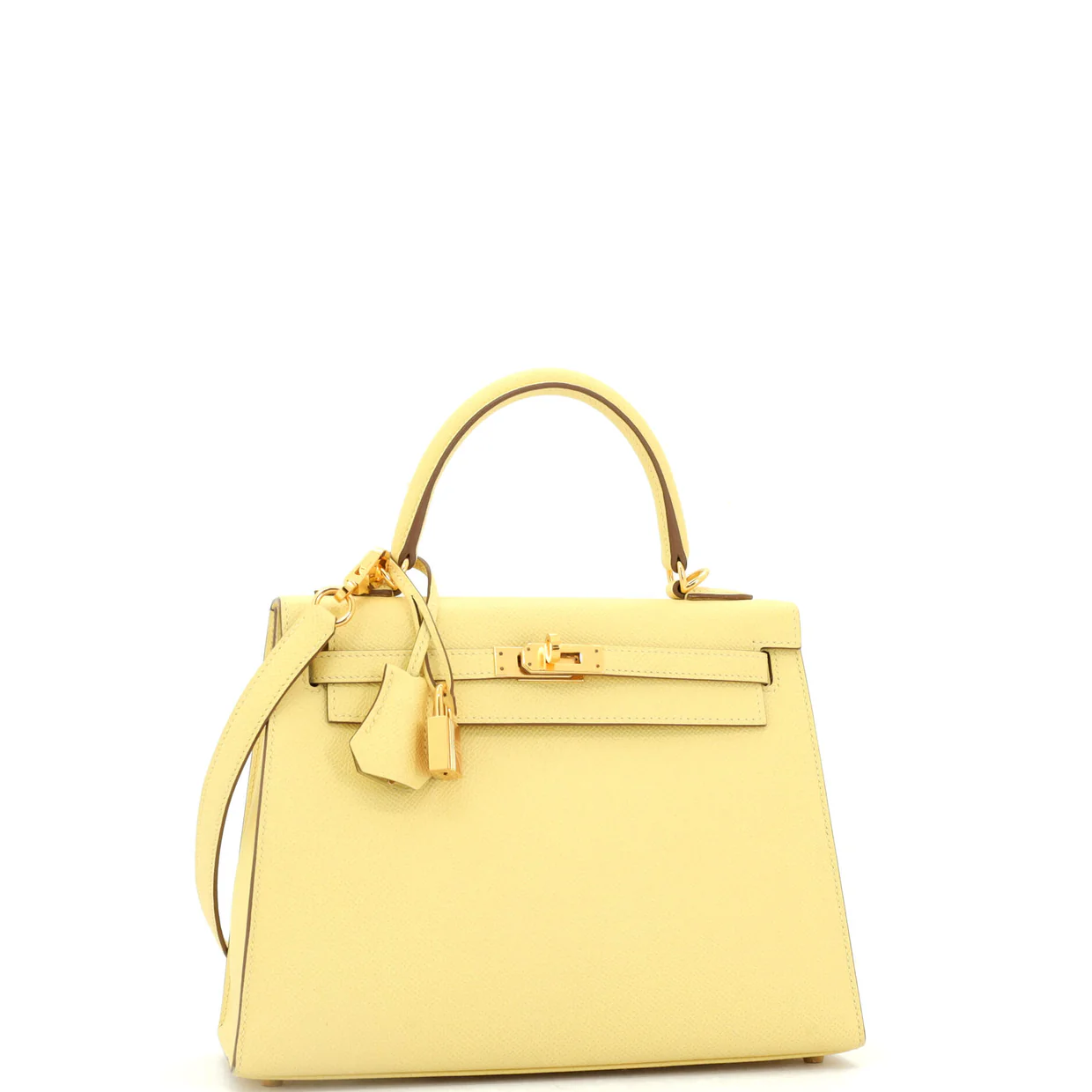 Kelly Handbag Jaune Poussin Epsom with Gold Hardware 25 - Deep Luxury