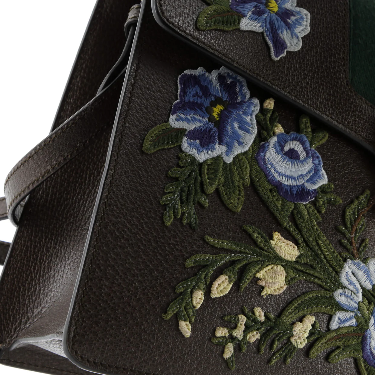 Sylvie Top Handle Bag Embroidered Leather Medium - Deep Luxury