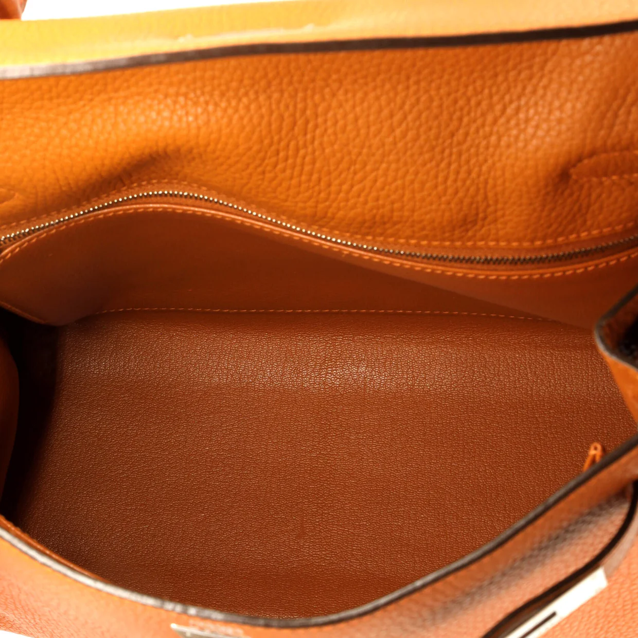 Kelly Handbag Orange H Clemence with Palladium Hardware 28 - Deep Luxury