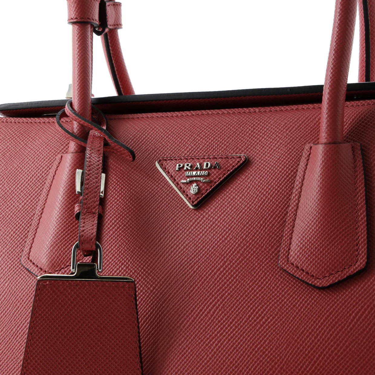 Turnlock Cuir Twin Tote Saffiano Leather Small - Deep Luxury