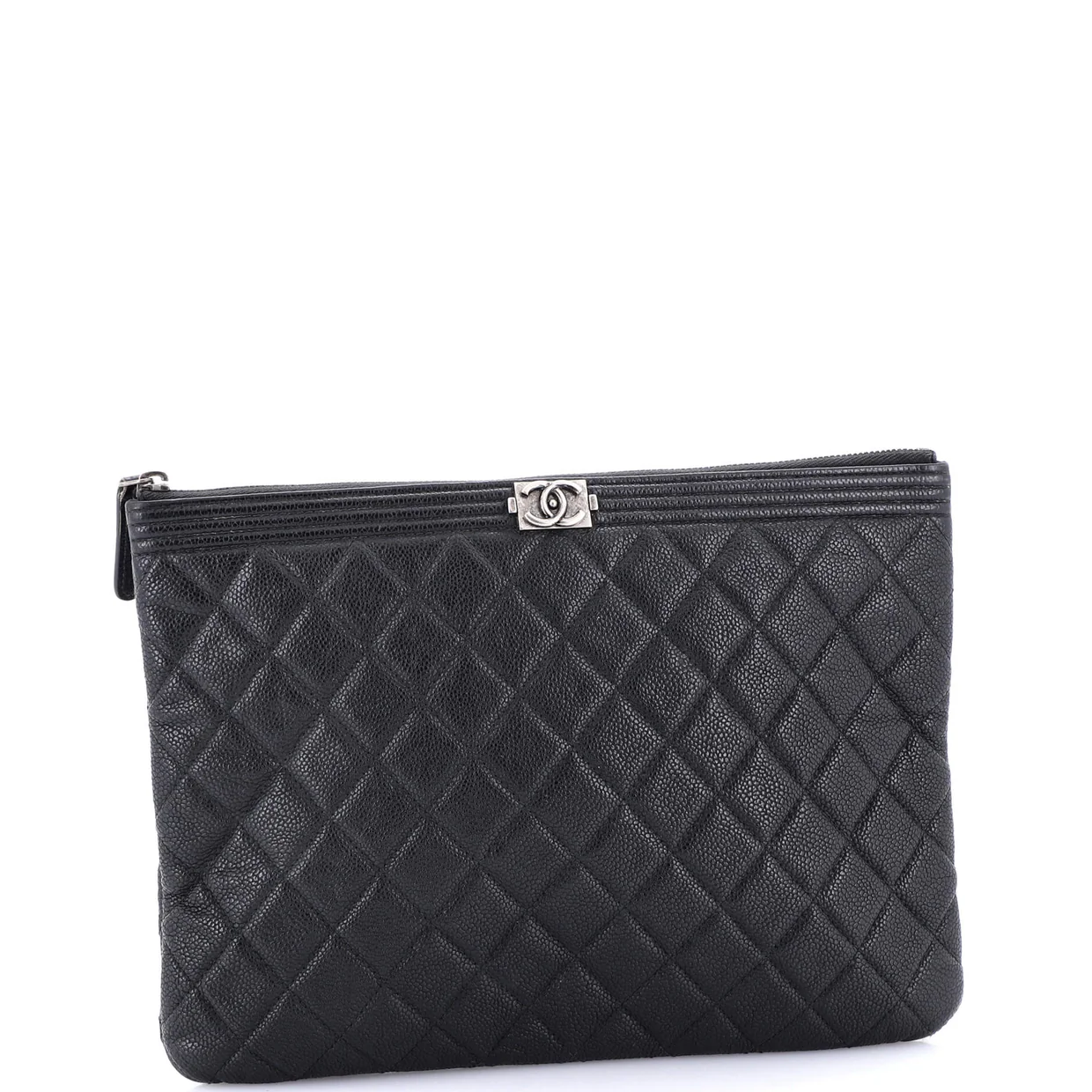 Boy O Case Clutch Quilted Caviar Medium - Deep Luxury