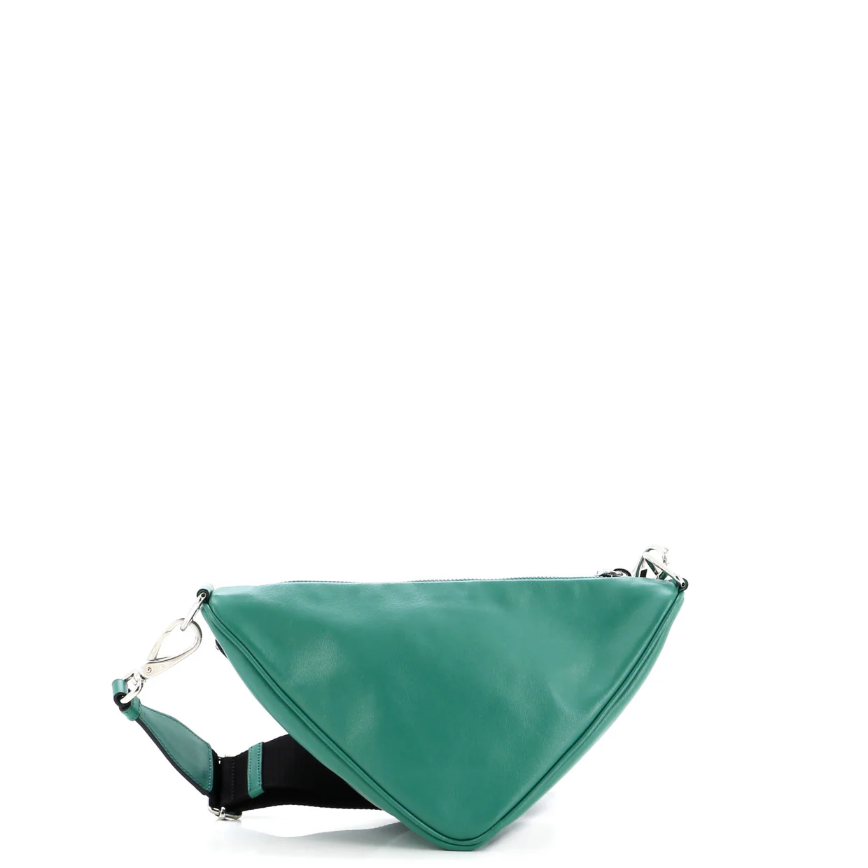 Triangle Logo Zip Crossbody Bag Leather Small - Deep Luxury