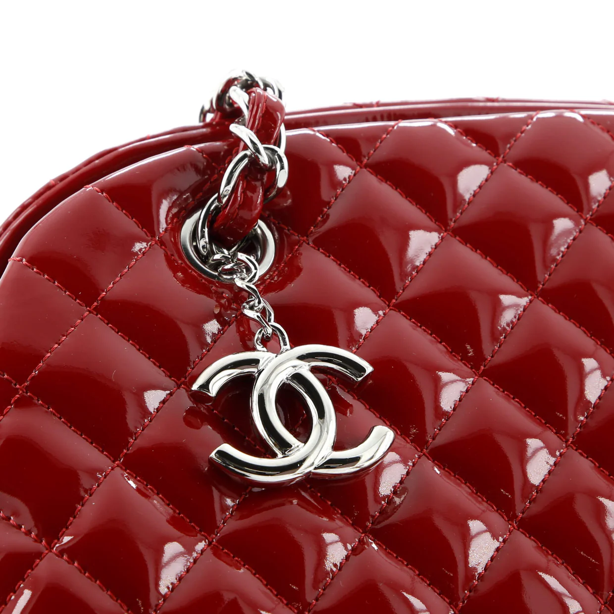 Just Mademoiselle Bag Quilted Patent Medium - Deep Luxury