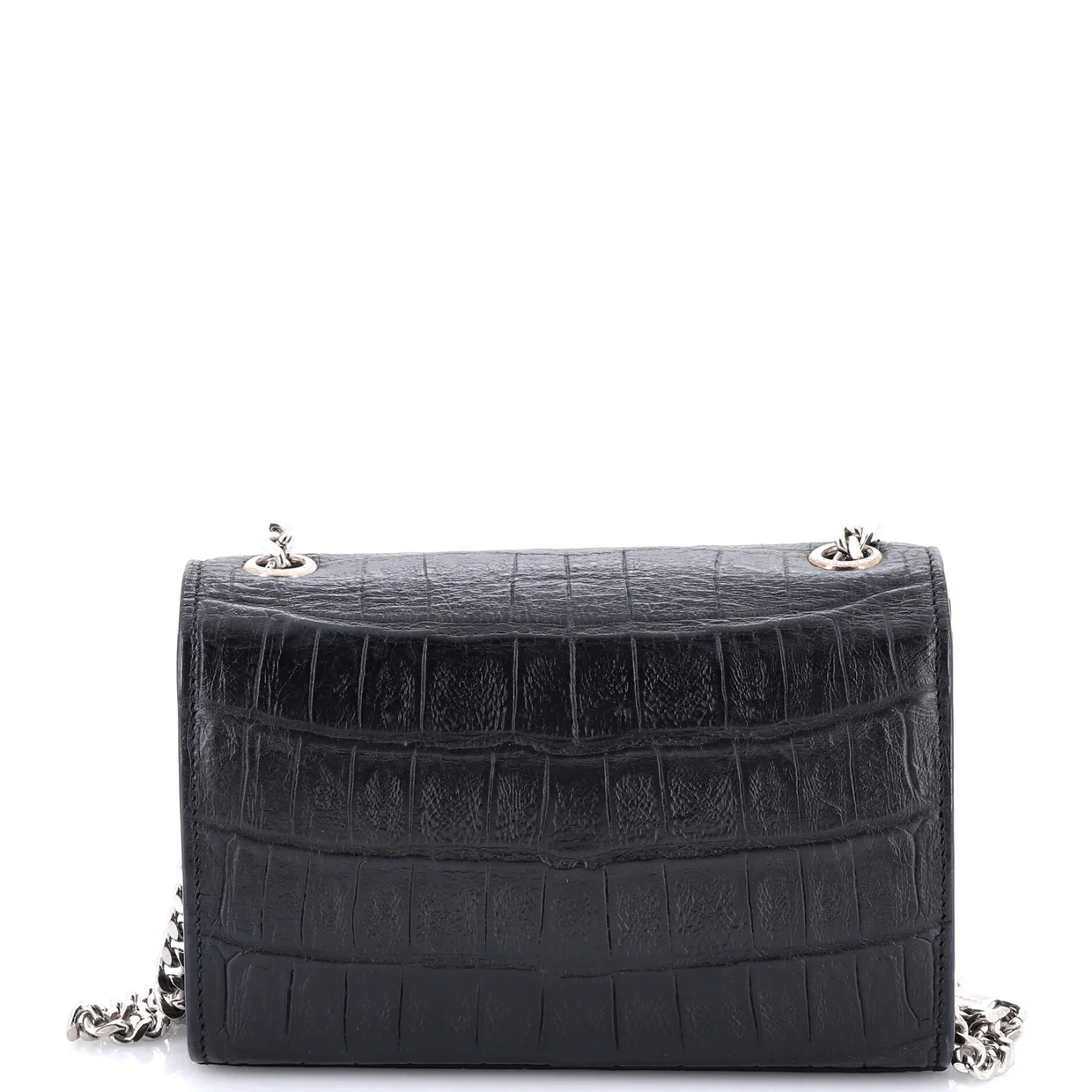 Classic Monogram Tassel Crossbody Bag Crocodile Embossed Leather Small - Deep Luxury