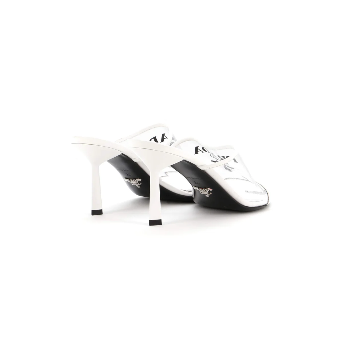 Women's Logo Heeled Sandals PVC with Leather - Deep Luxury