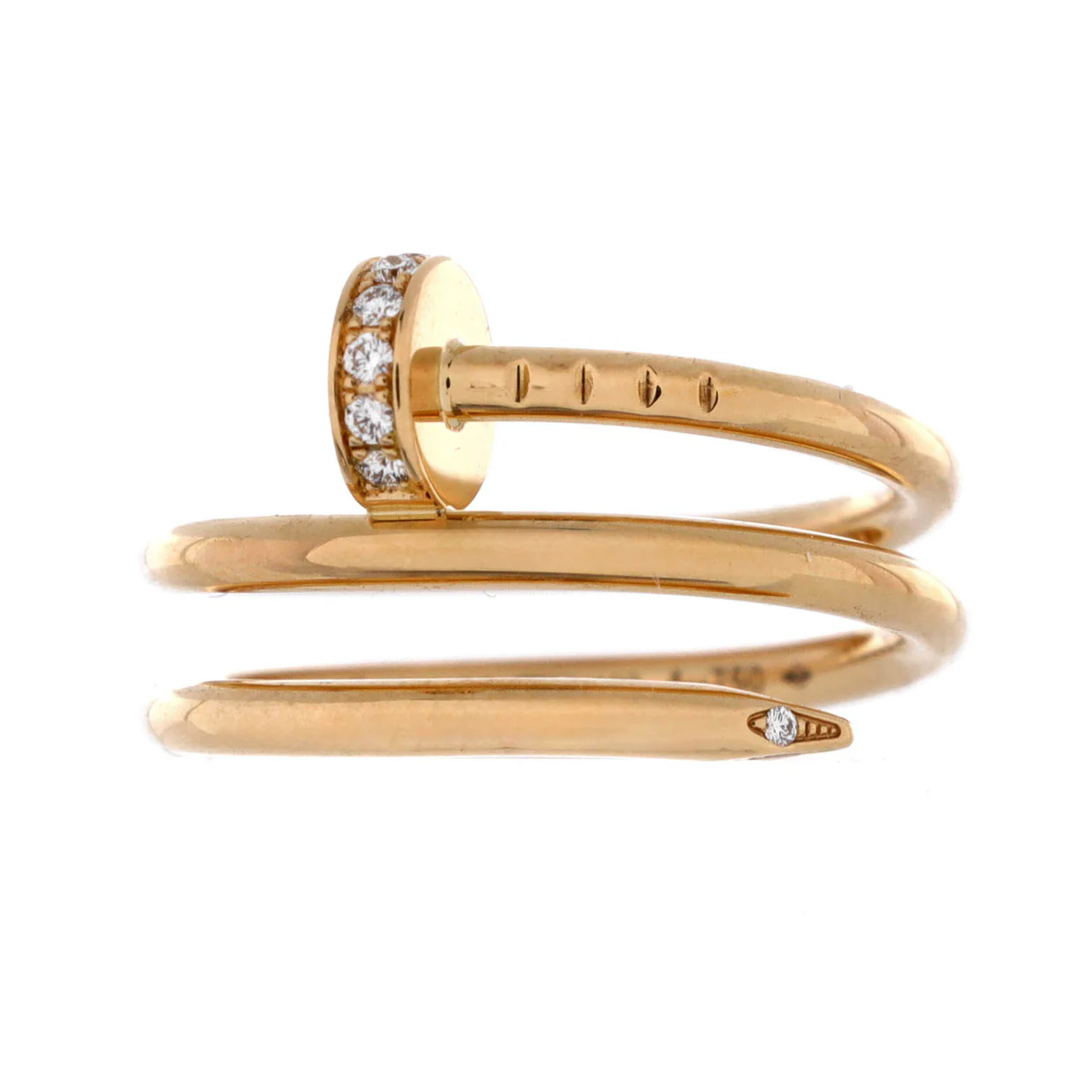 Juste un Clou Double Ring 18K Yellow Gold and Diamonds Small - Deep Luxury