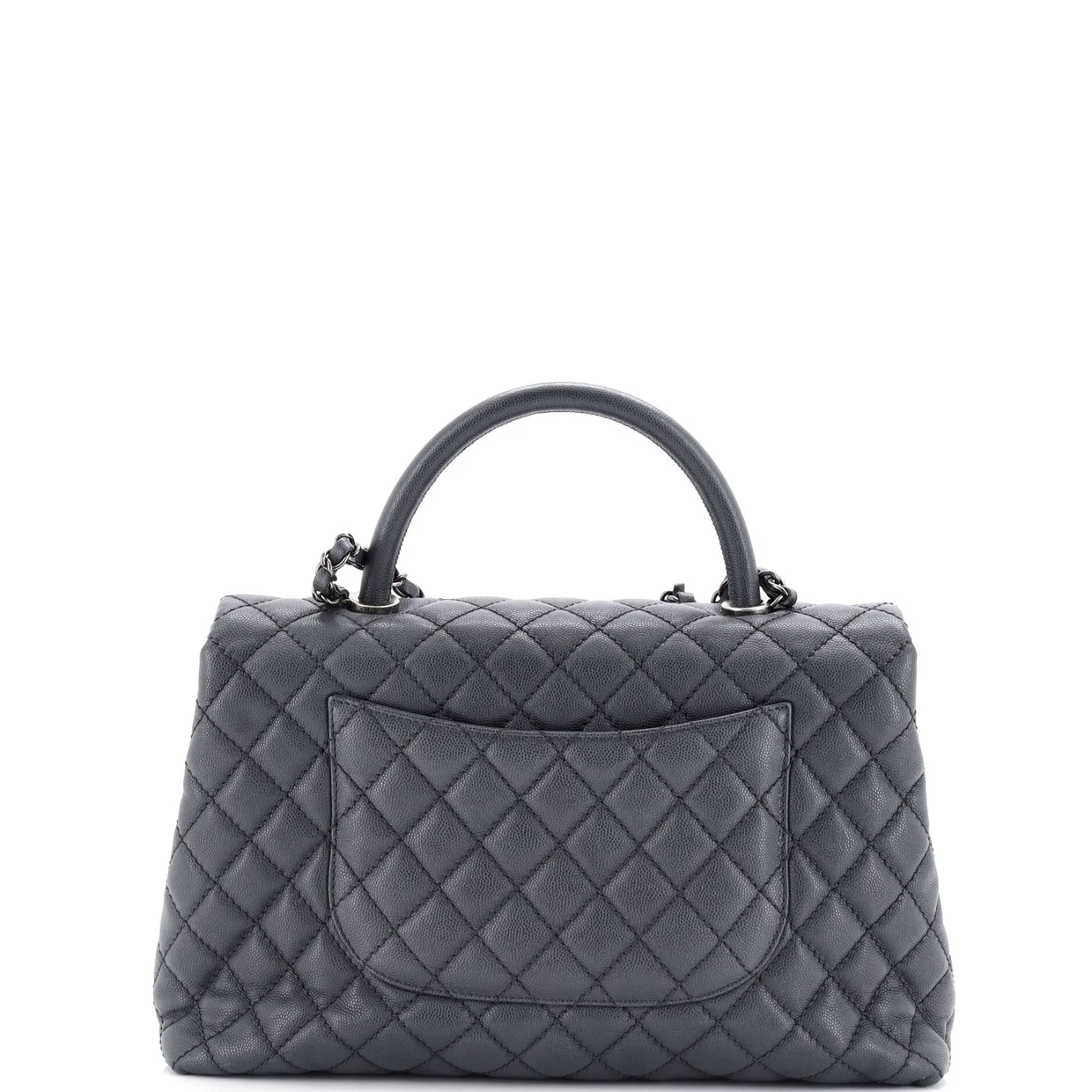 Coco Top Handle Bag Quilted Caviar Medium - Deep Luxury
