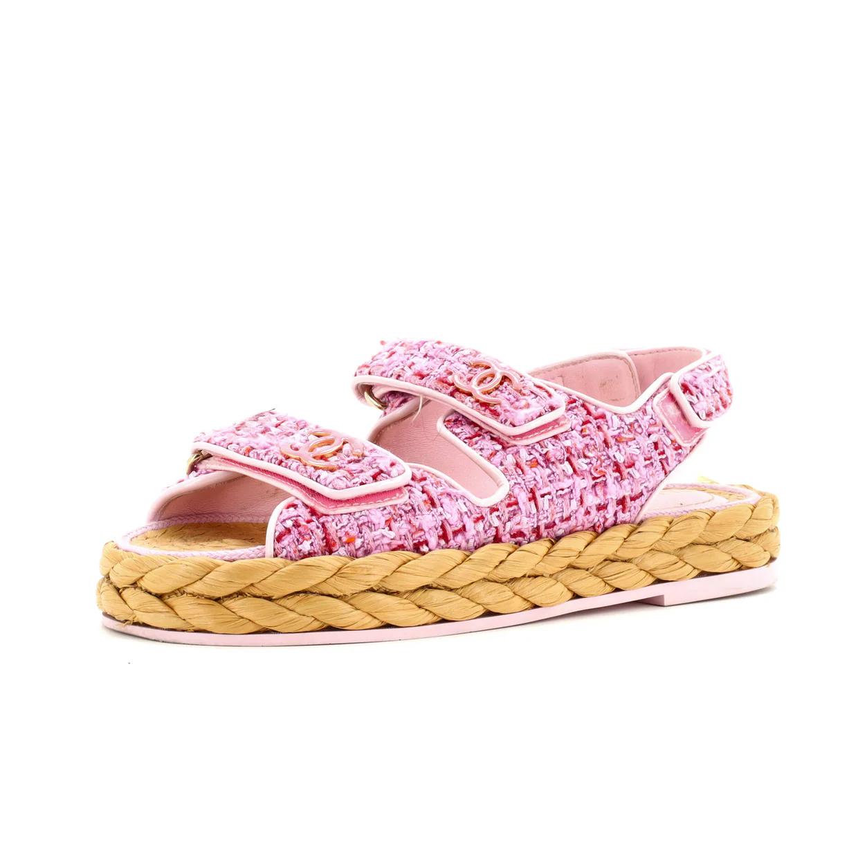 Women's Velcro Espadrille Dad Sandals Tweed - Deep Luxury