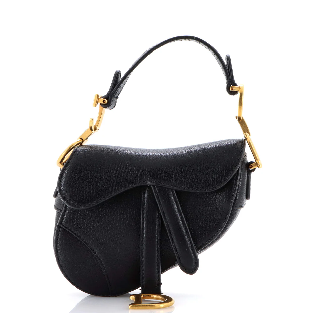 Saddle Handbag with Strap Leather Micro - Deep Luxury
