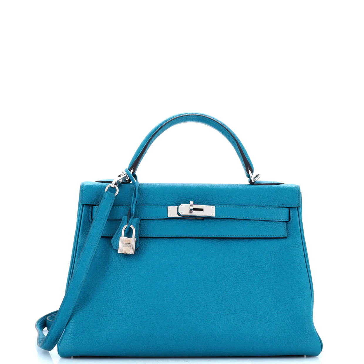 Kelly Handbag Bleu Izmir Togo with Palladium Hardware 32 - Deep Luxury