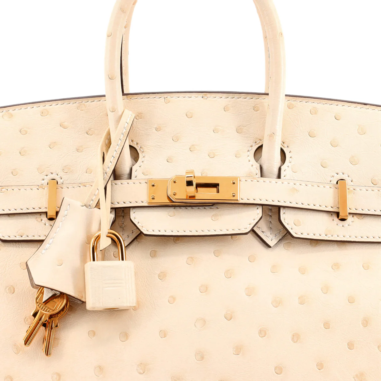 Birkin Handbag Light Ostrich with Gold Hardware 25 - Deep Luxury