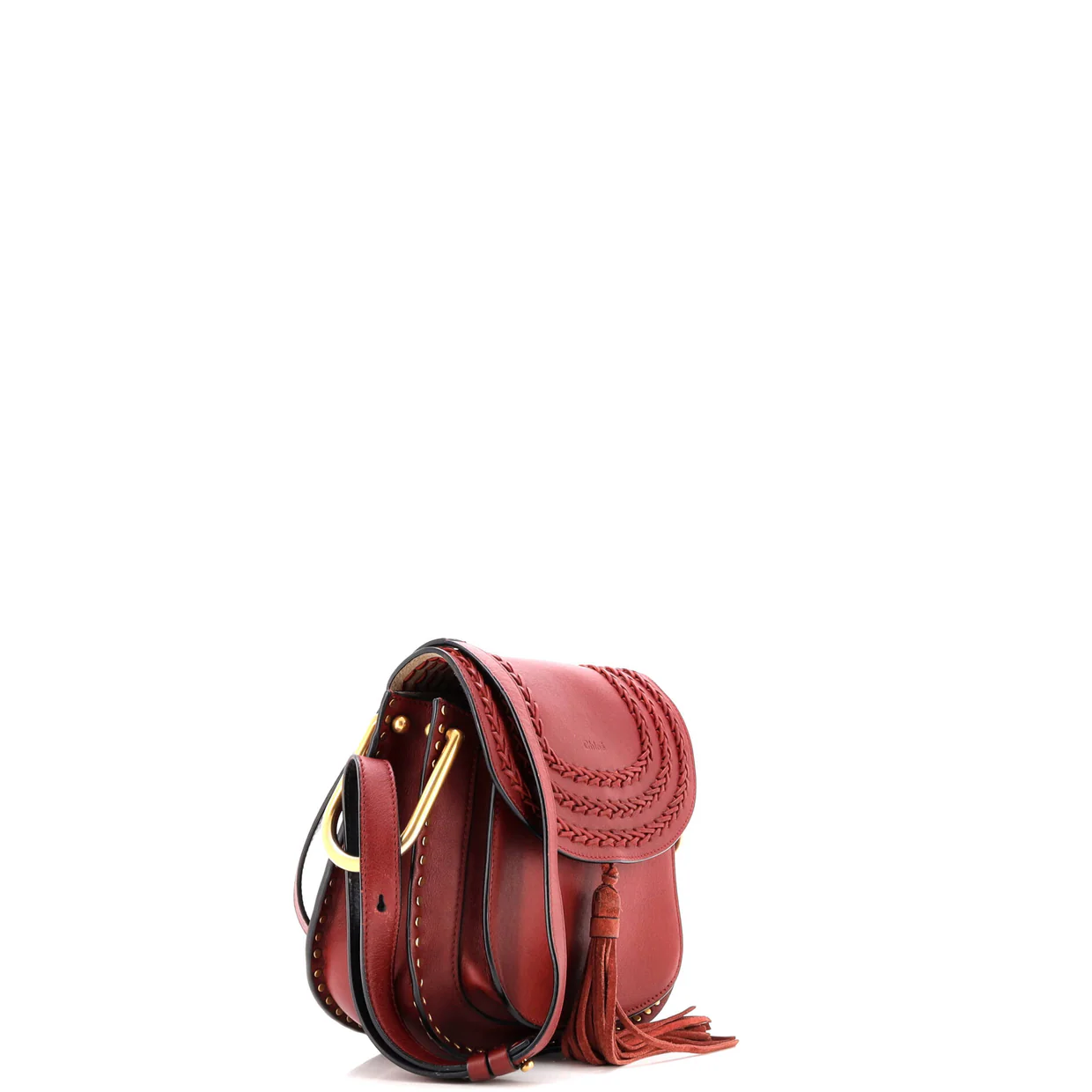 Hudson Handbag Whipstitch Leather Small - Deep Luxury