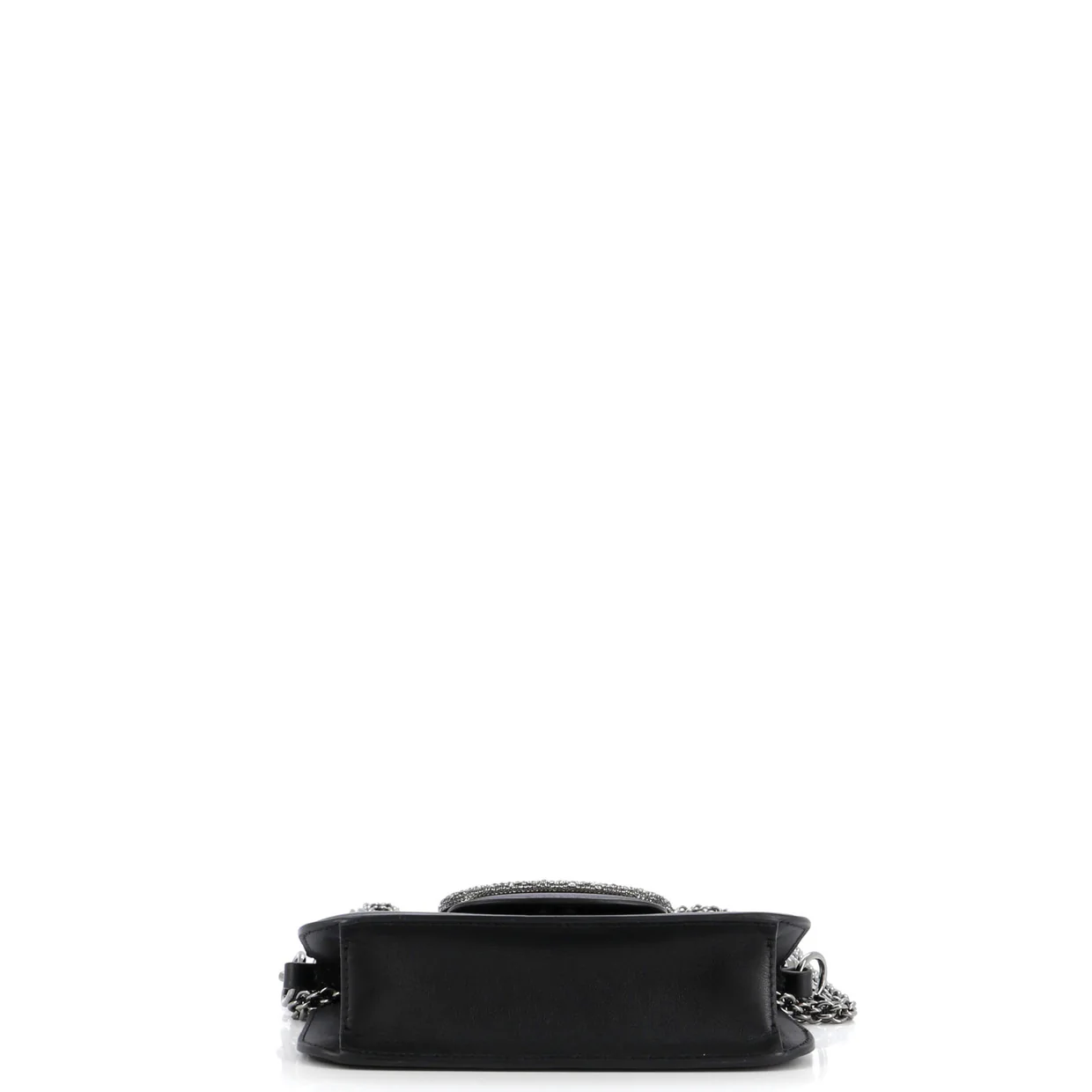 VLogo Loco Flap Shoulder Bag Leather with Crystals Small - Deep Luxury