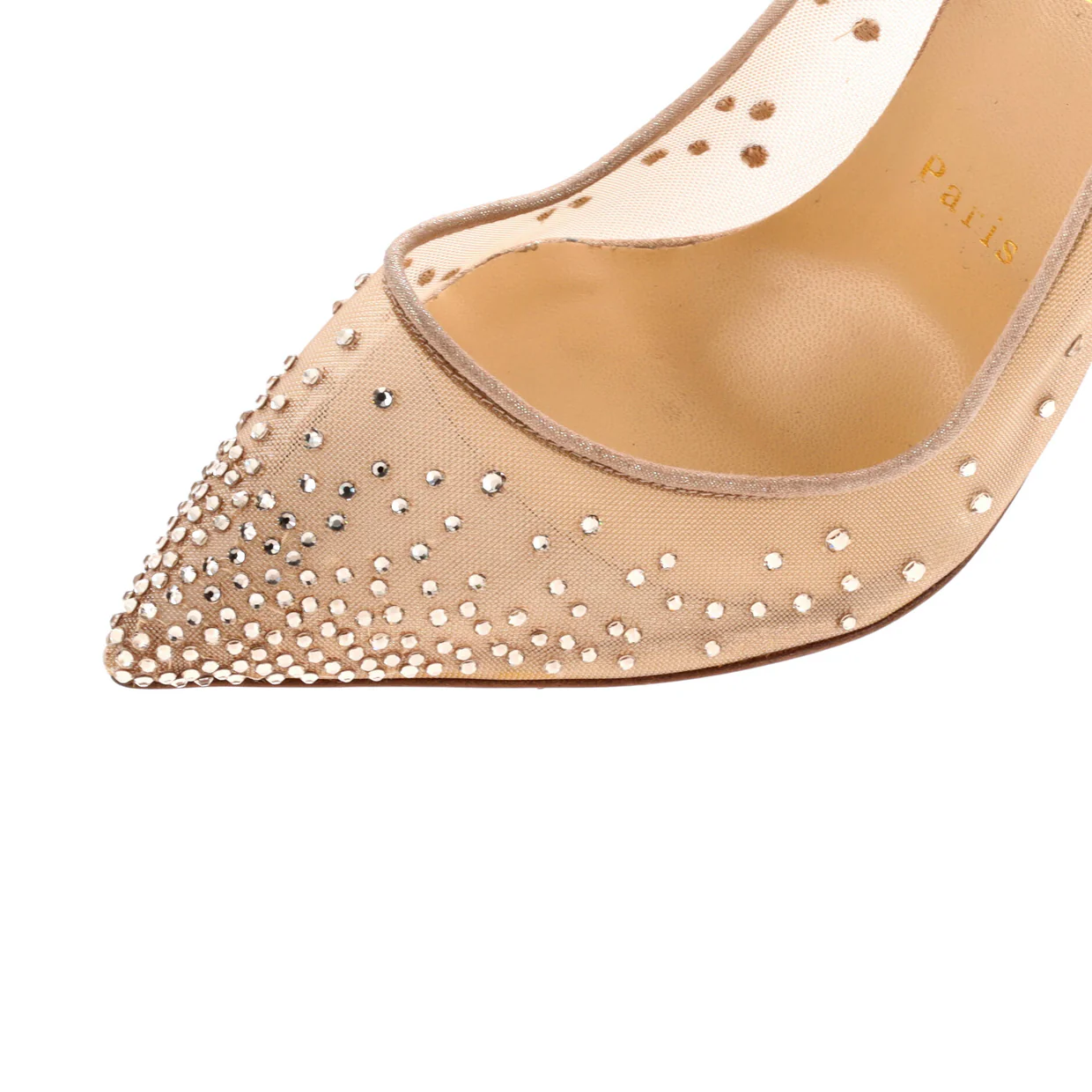 Women's Follies Strass Pumps Crystal Embellished Mesh 100 - Deep Luxury