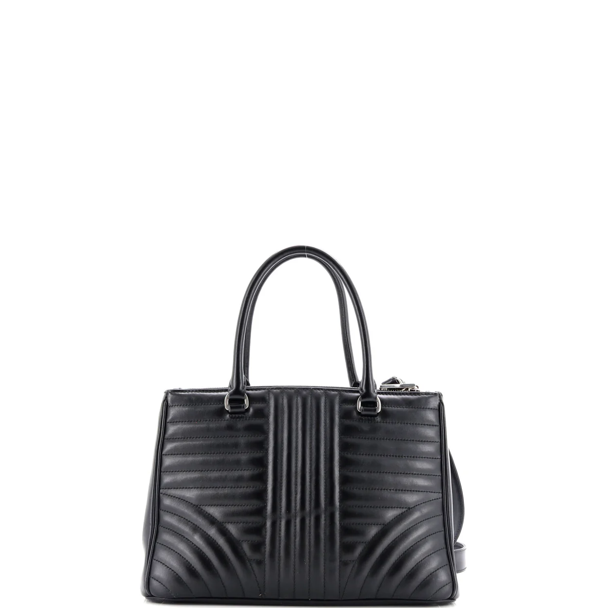 Double Zip Tote Diagramme Quilted Leather Small - Deep Luxury