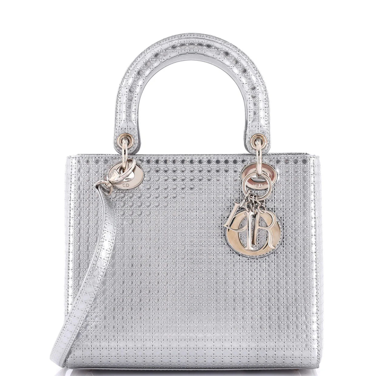 Lady Dior Bag Micro Cannage Metallic Calfskin Medium - Deep Luxury