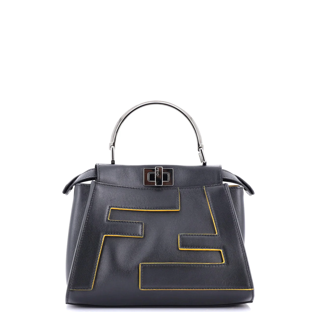 FF Logo Peekaboo Bag Leather with Applique Mini - Deep Luxury