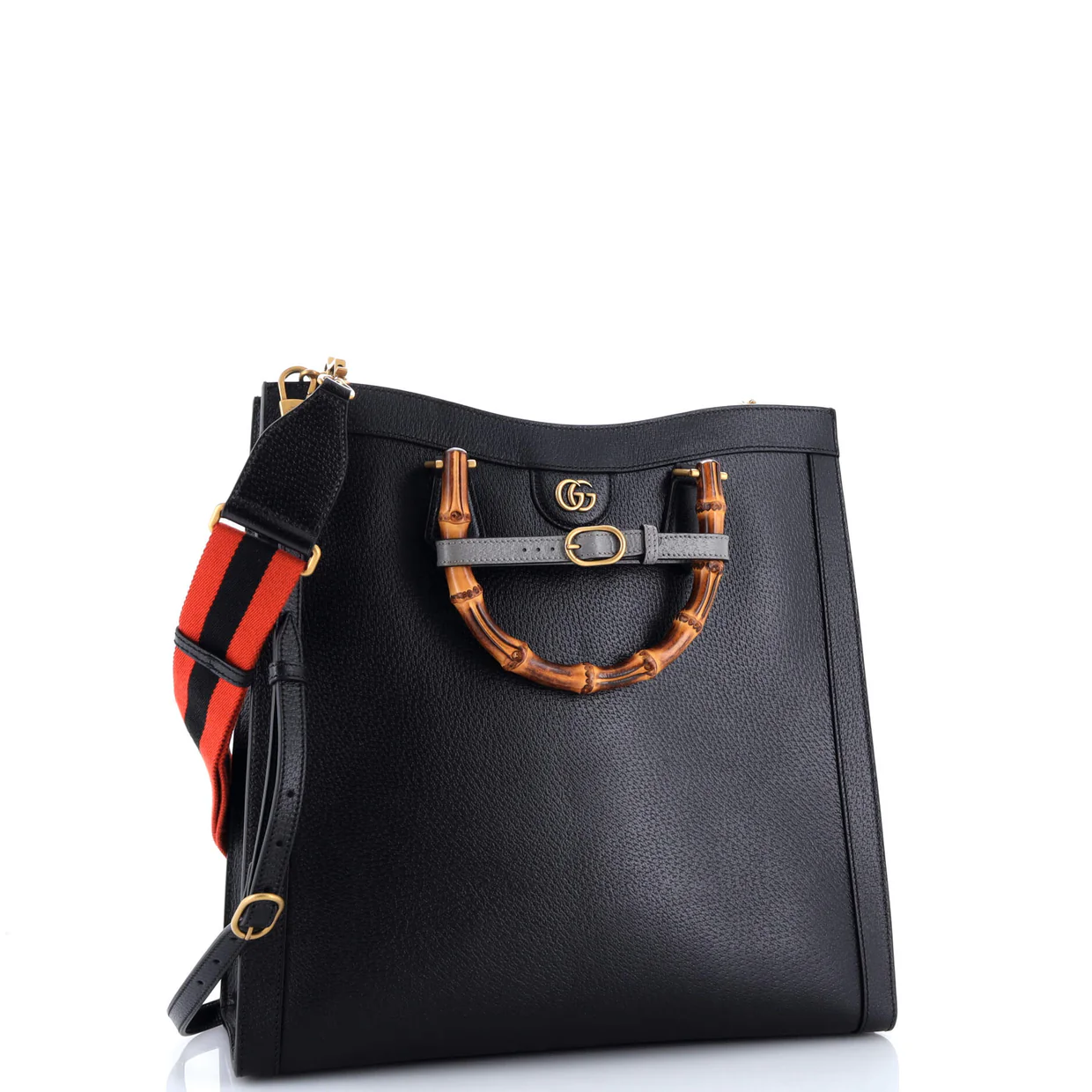 Diana NM Bamboo Handle Tote Leather Large - Deep Luxury